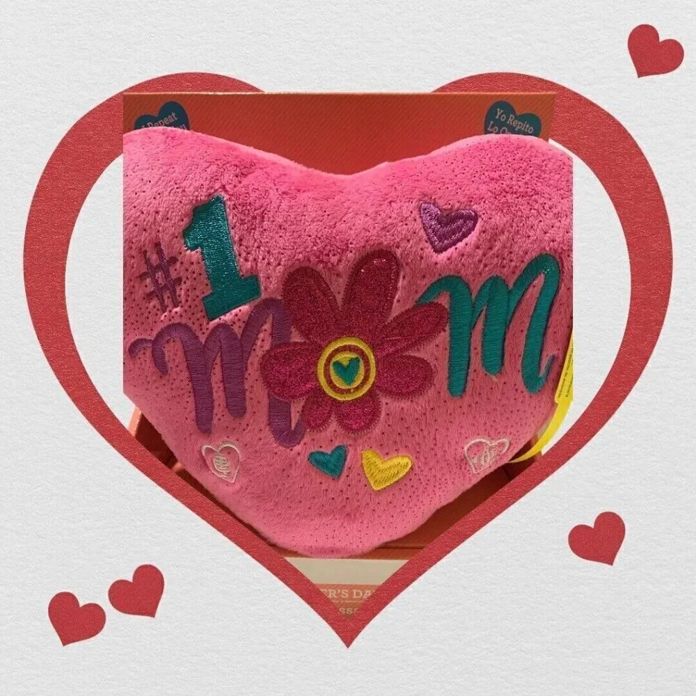 Way To Celebrate Mothers #1 Mom Recordable Message Plush Heart - Picture 3 of 14